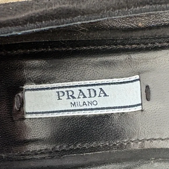 Prada Black Suede Bow Flats - Picture 2 of 7